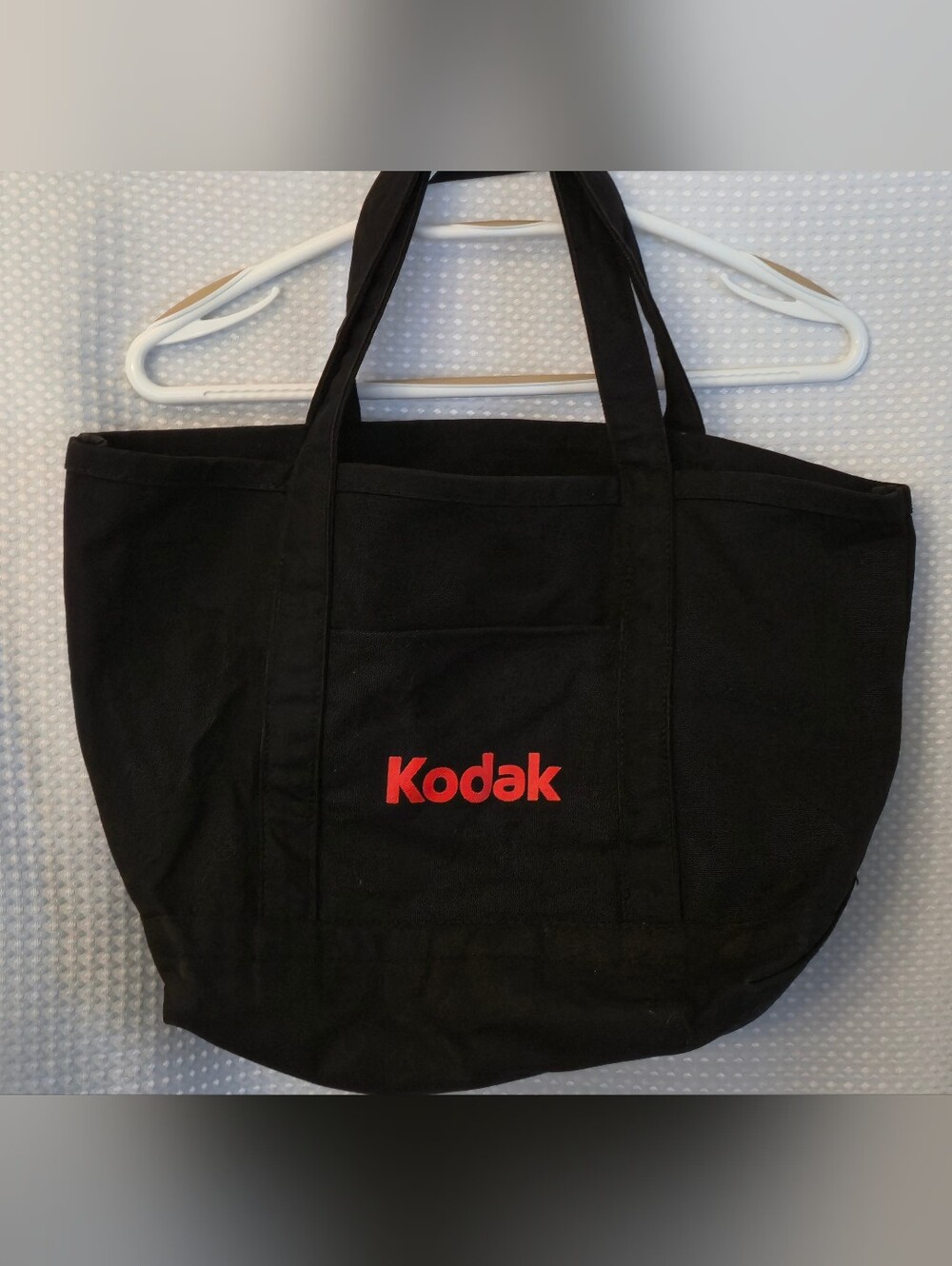 KODAK - Large Black Canvas / Cotton   Tote Bag With Side Pocket
